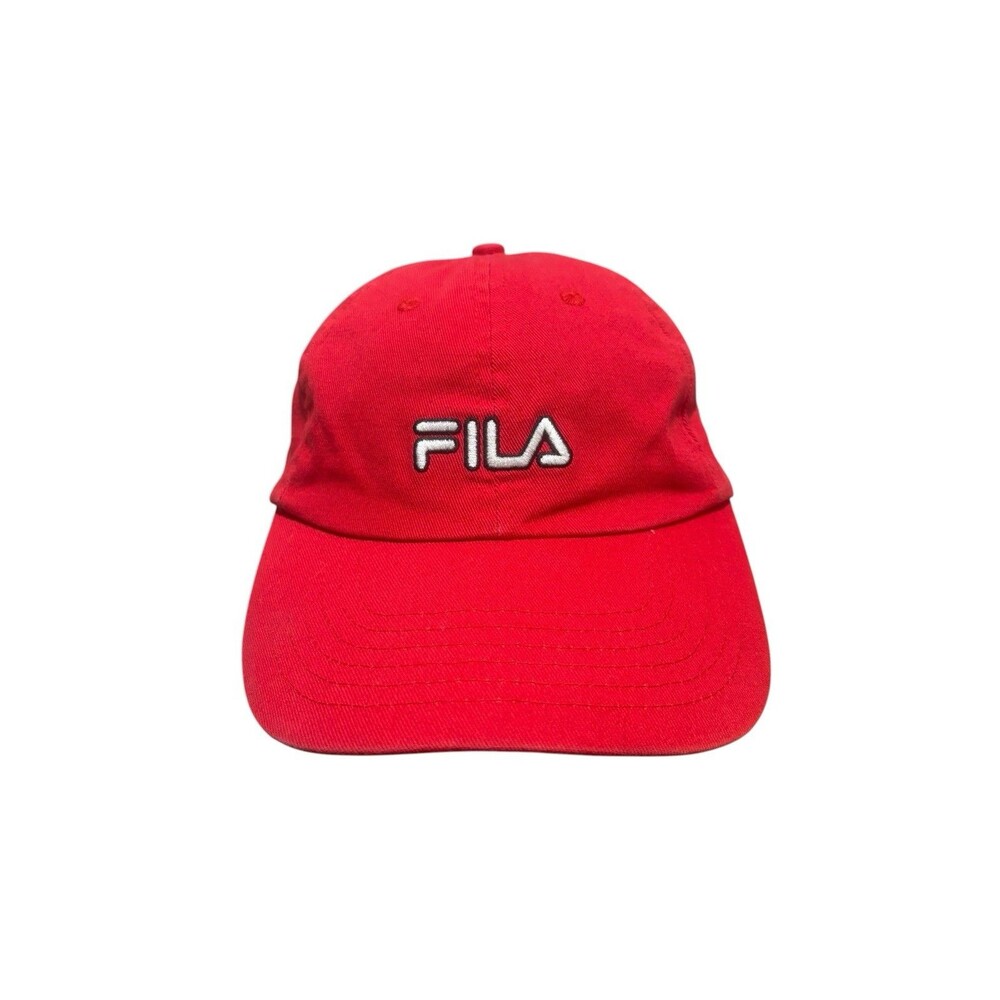 Fila Classic Logo Red Baseball Adjustable Cotton Hat